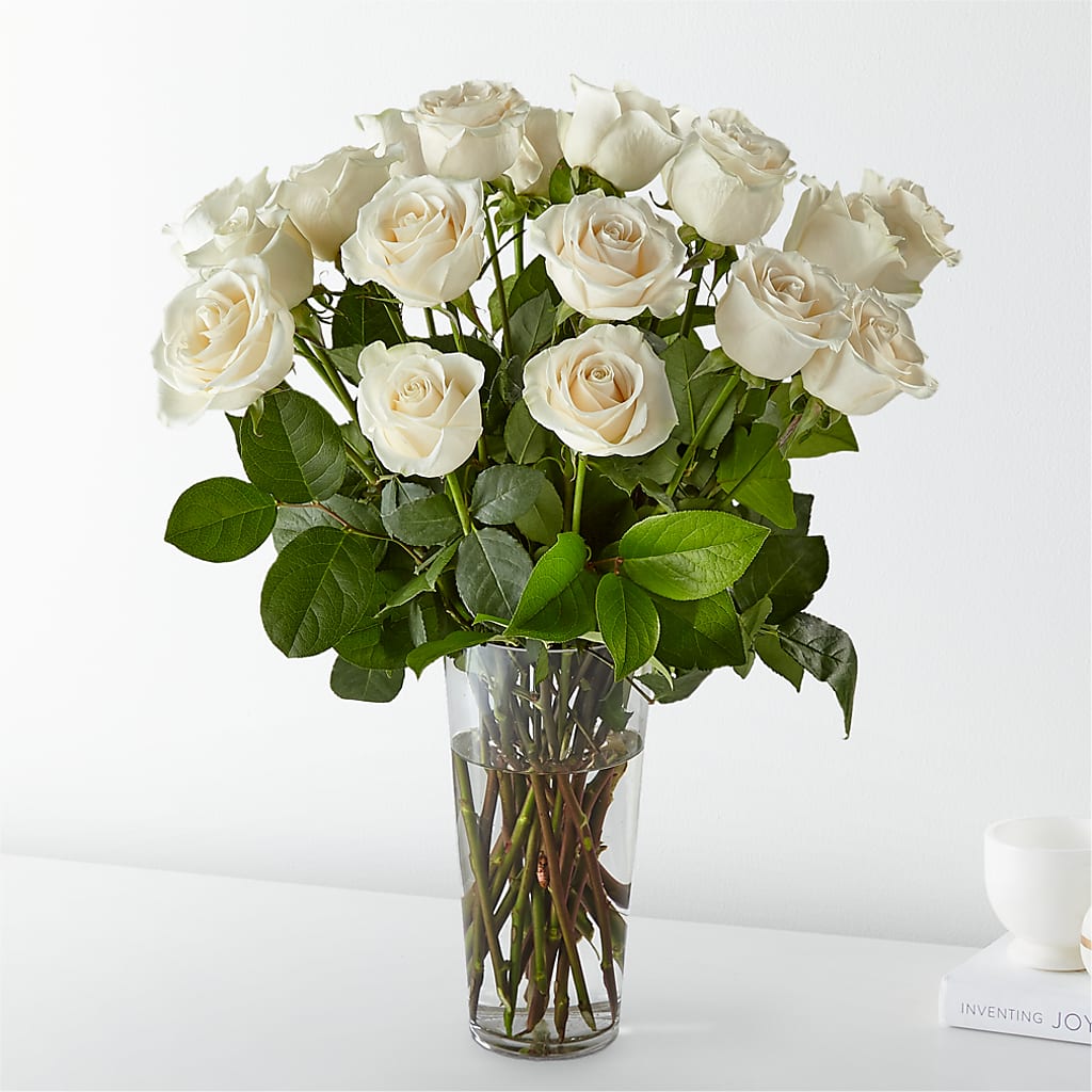 Long Stem White Rose Bouquet – Flover, Wallington NJ