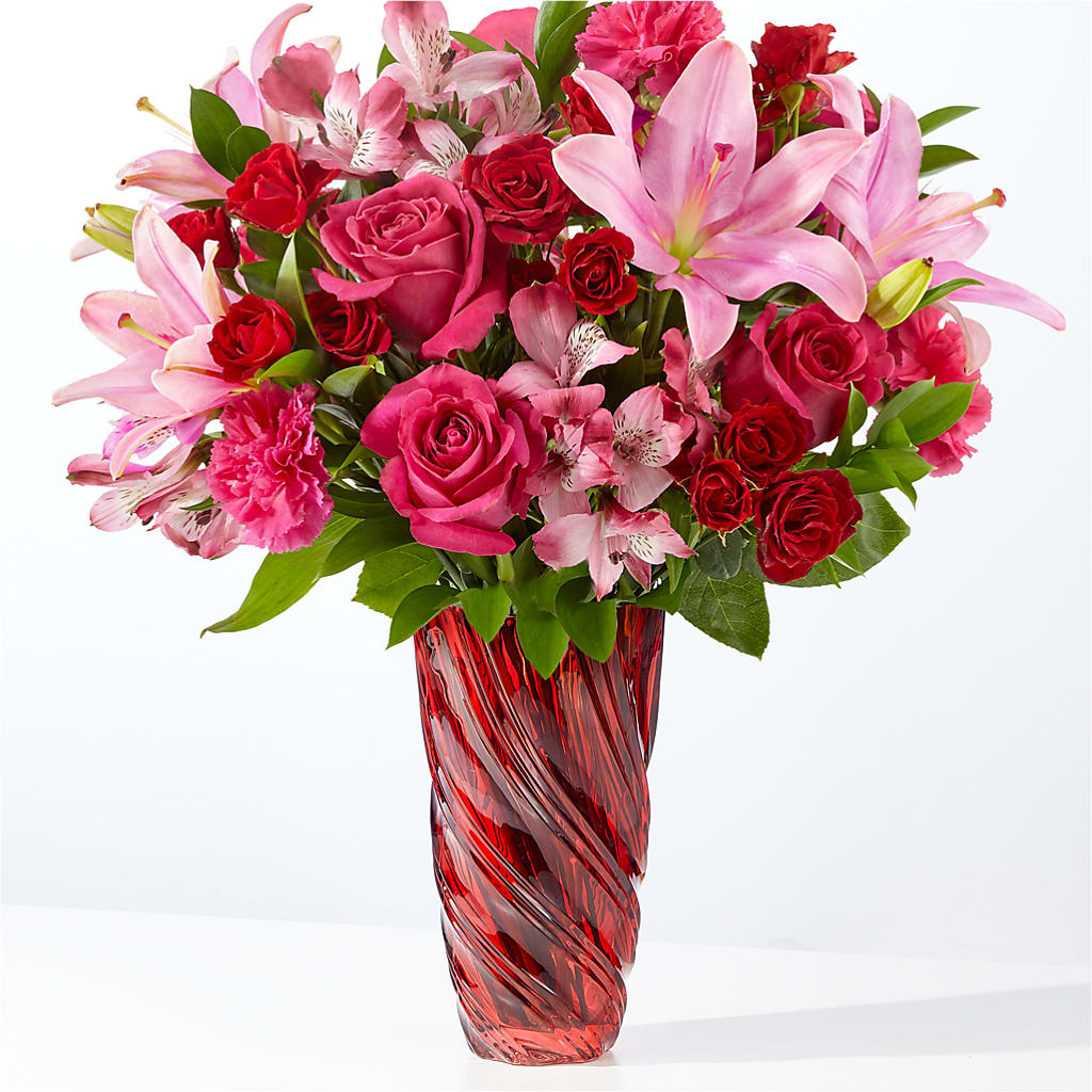 In Love Bouquet with Luxe Swirl Vase – Flover, Wallington NJ