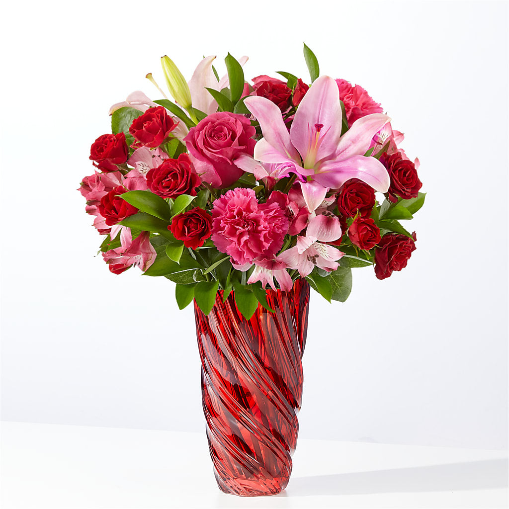 In Love Bouquet with Luxe Swirl Vase – Flover, Wallington NJ