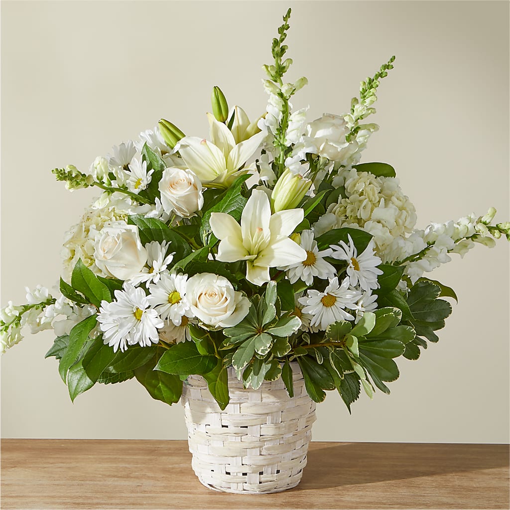 Ivory Elegance Floral Basket – Flover, Wallington NJ