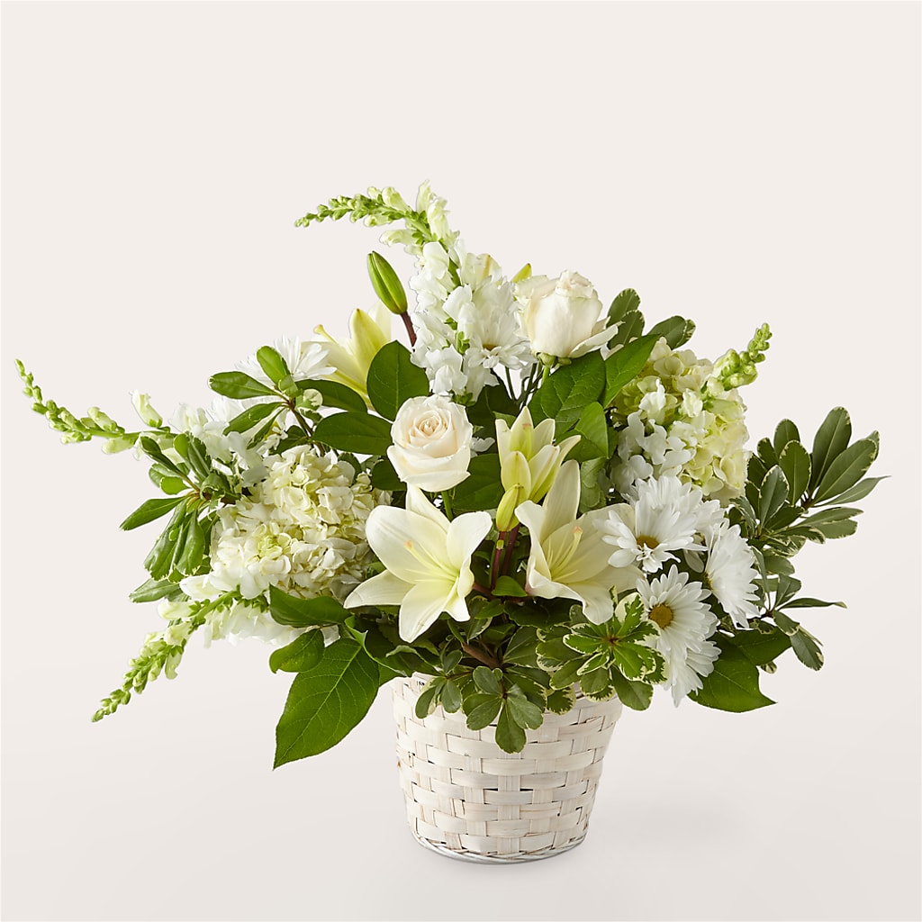 Ivory Elegance Floral Basket – Flover, Wallington NJ