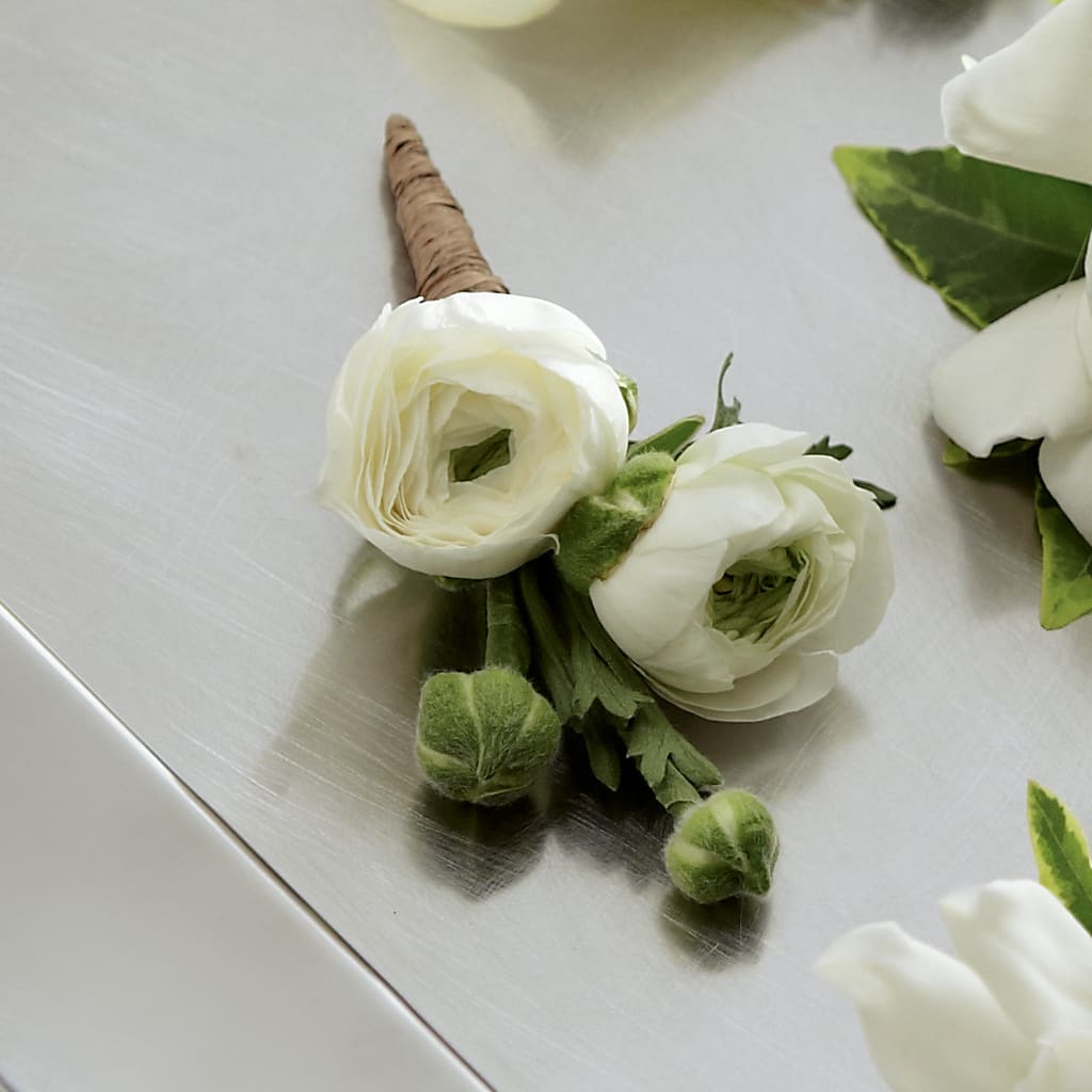 White Ranunculus Boutonniere – Flover, Wallington NJ