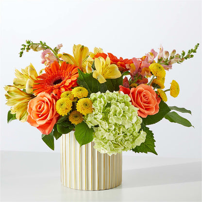Autumn Sunshine Bouquet with Ivory Vase –  Flover, Wallington NJ