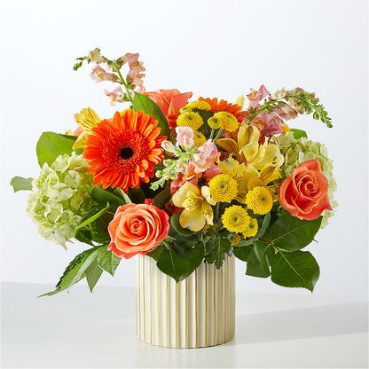 Autumn Sunshine Bouquet with Ivory Vase –  Flover, Wallington NJ