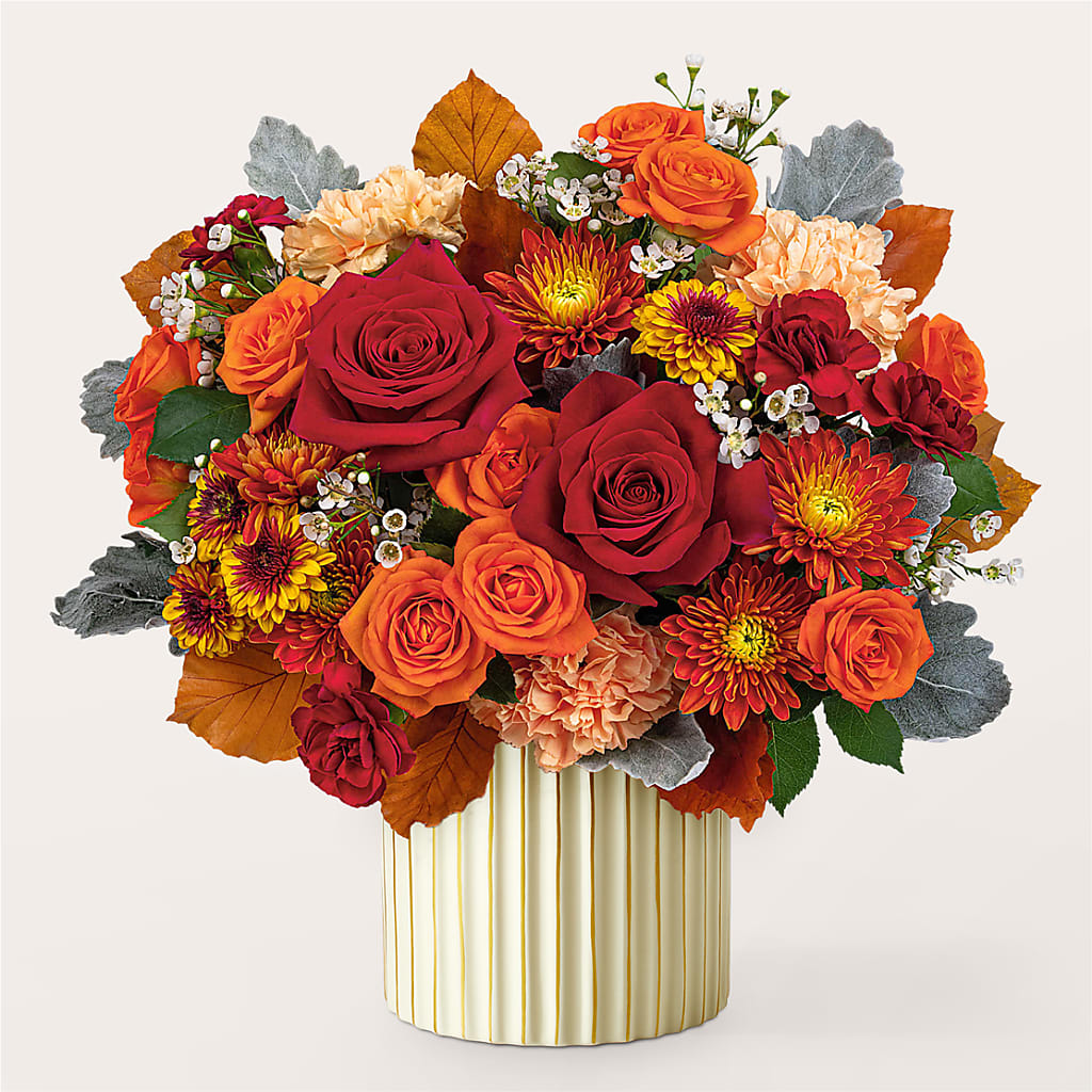 Merlot Bouquet with Ivory Vase –  Flover, Wallington NJ