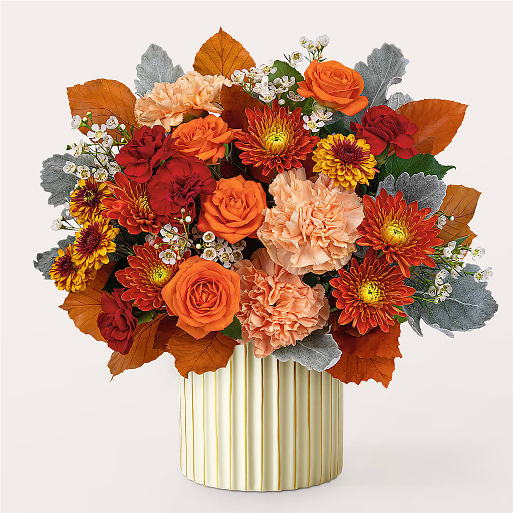 Merlot Bouquet with Ivory Vase –  Flover, Wallington NJ