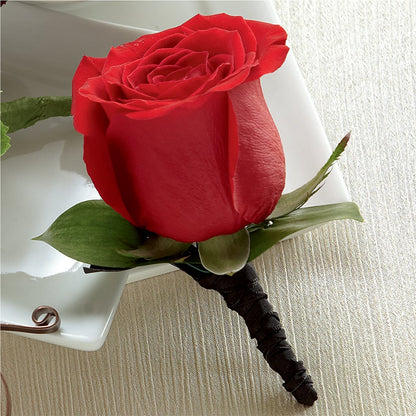 Red Rose Boutonniere –  Flover, Wallington NJ