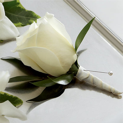 White Rose Boutonniere –  Flover, Wallington NJ